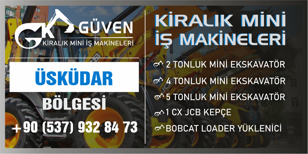 Üsküdar Kiralık Mini Kepçe Ekskavatör Bobcat 1 cx Kepçeler